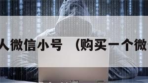 购买私人微信小号 （购买一个微信小号）
